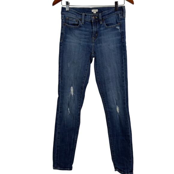 J.Crew Stretch Low Rise Distressed Skinny Jeans Style 08410 Size 24 - Picture 2 of 9